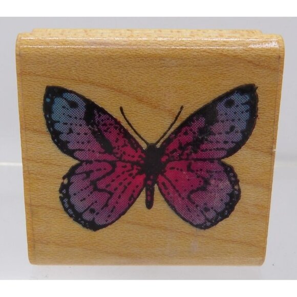 Butterfly Rubber Stamp By Comotion Vintage 1982 1.75"x1.75" - Picture 1 of 3